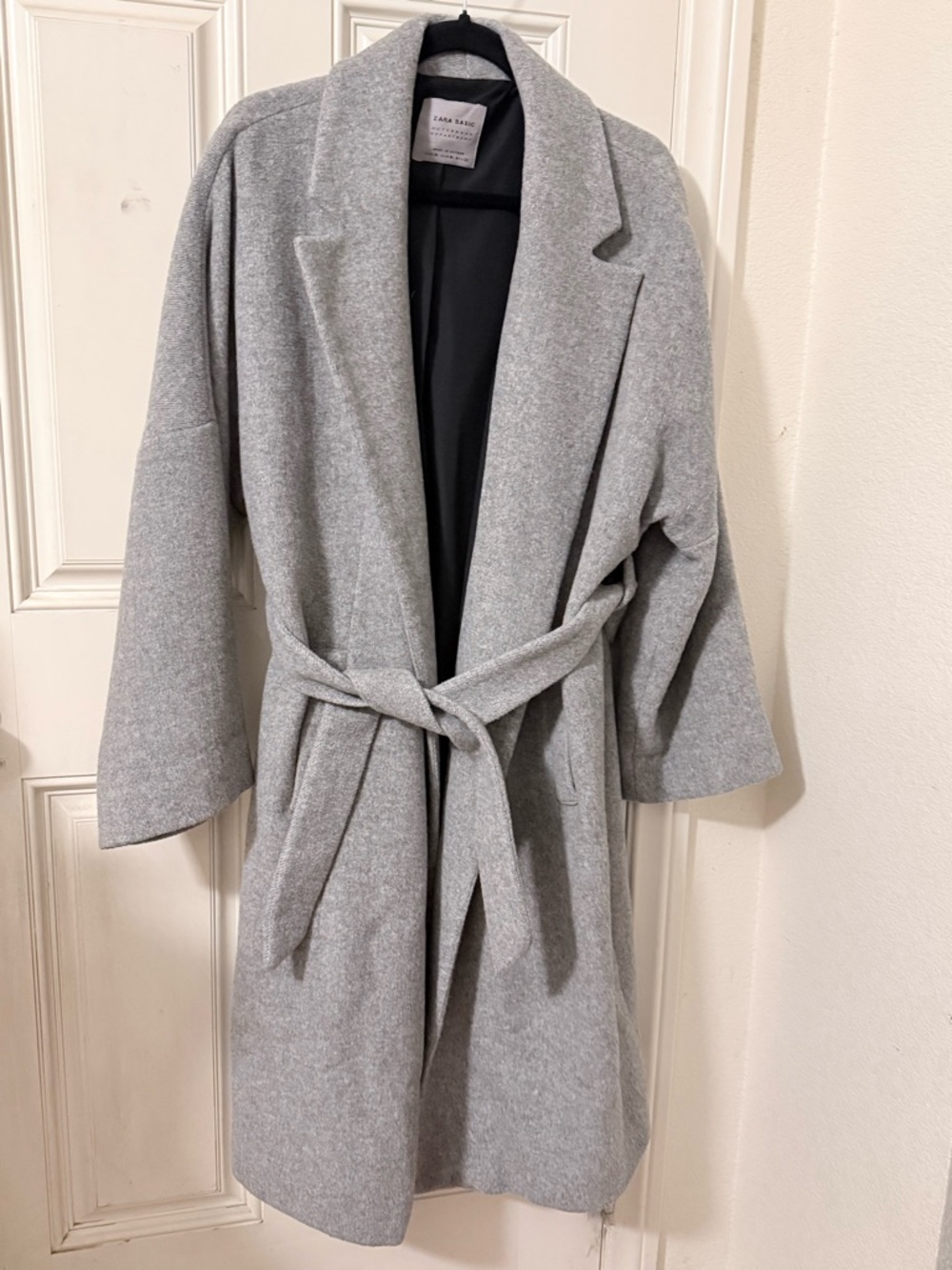 Zara Basic Gray and Black Outerwear Coat